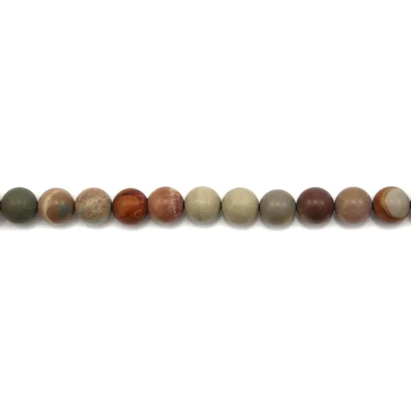 Jaspe polychrome matte ronde 10mm x 5pcs
