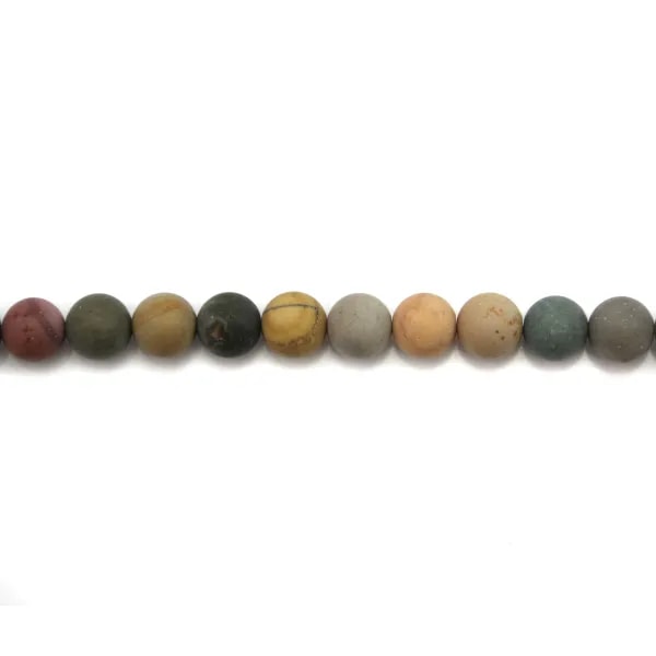 Jaspe polychrome matte ronde 6mm x 40cm