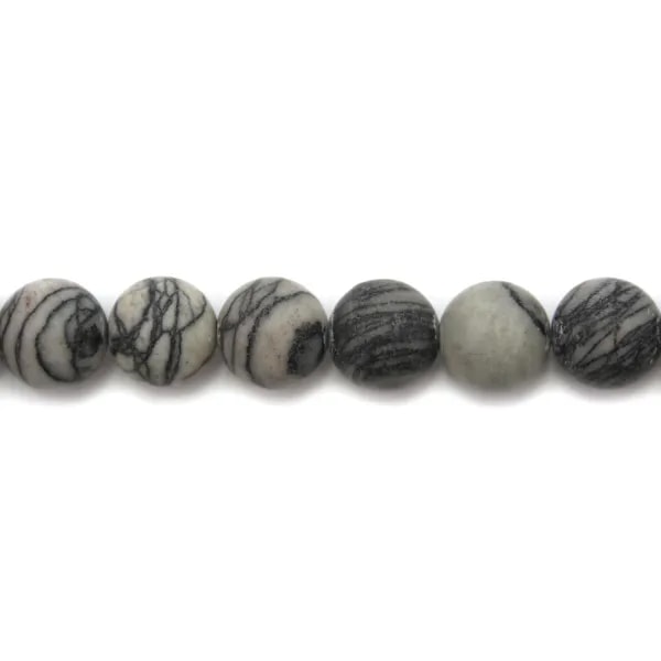 Jaspe picasso matte ronde 8mm x 40cm