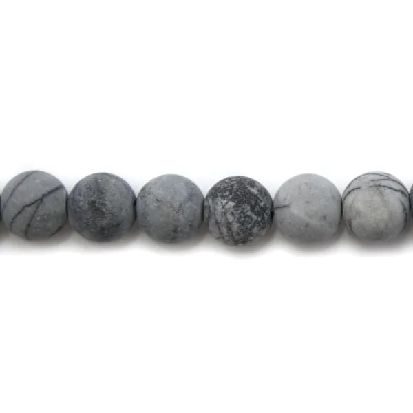 Jaspe picasso matte ronde 6mm x 40cm