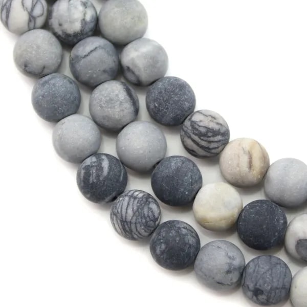 Jaspe picasso matte ronde 6mm x 40cm