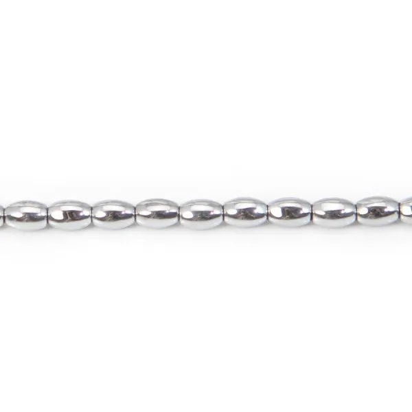 Hématite argenté tonnelet 4x6mm x 40cm 