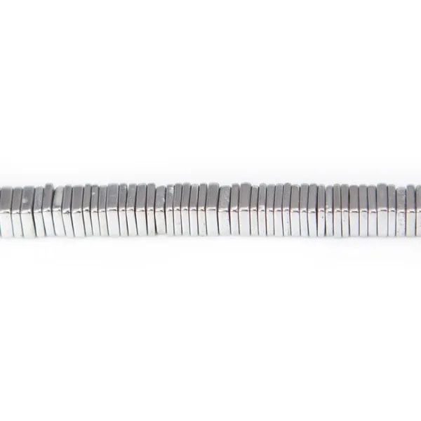 Hématite argenté carré lamelle 1x4mm x 40cm 