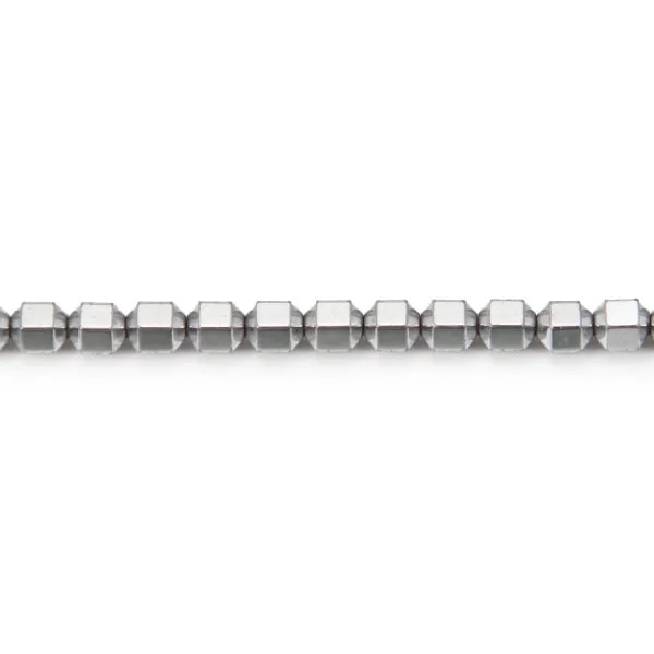 Hématite argenté cylindre 4mm x 40cm 