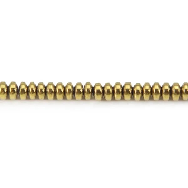 Hématite dorée rondelle 2x4mm x 40cm 