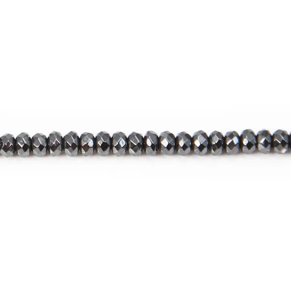 Hématite rondelle facette 3x1.8mm x 20
