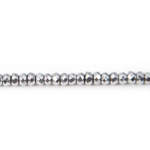 Hématite rondelle facette 3x1.8mm x 20