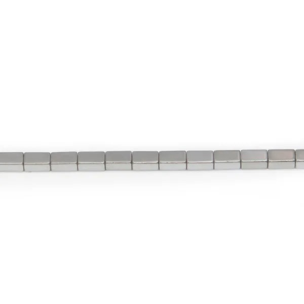 Hématite argenté cube rectangle 3x9mm x 6pcs