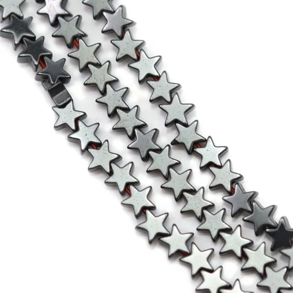 Hématite, en forme d'étoile, 4mm x 40cm