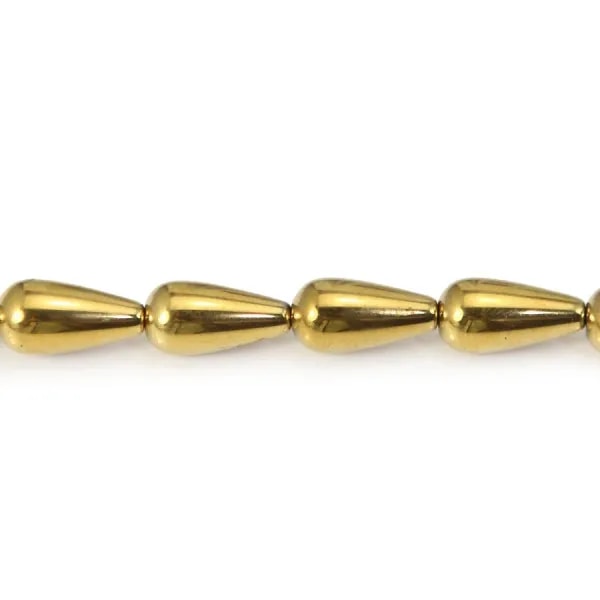 Hématite dorée goutte 8x16mm x 40cm 