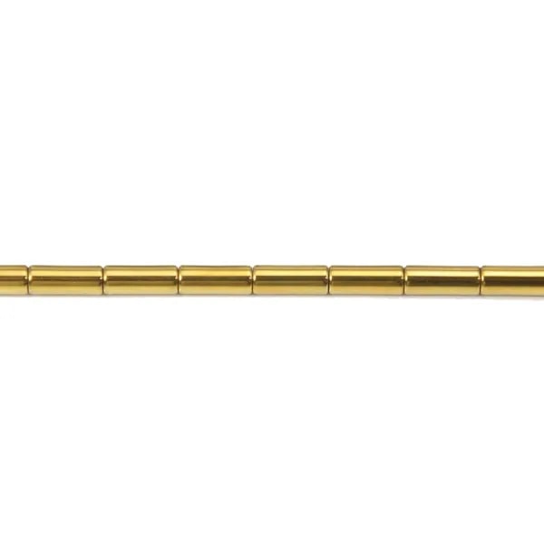 Hématite argenté tube 3x9mm x 6pcs