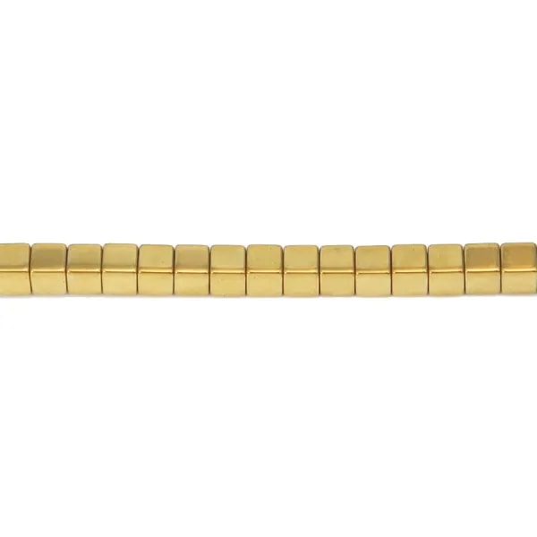 Hématite doré cube carré 3mm x 20pcs