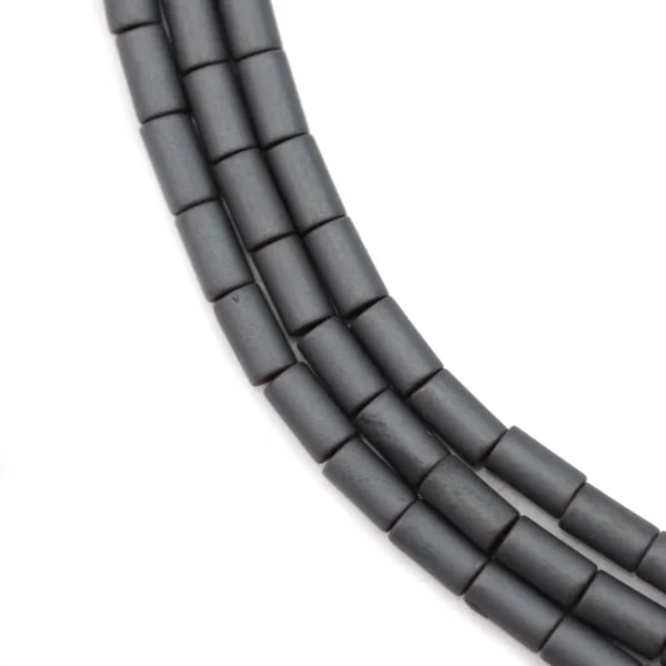 Hématite mate tube 3x5mm x 40cm