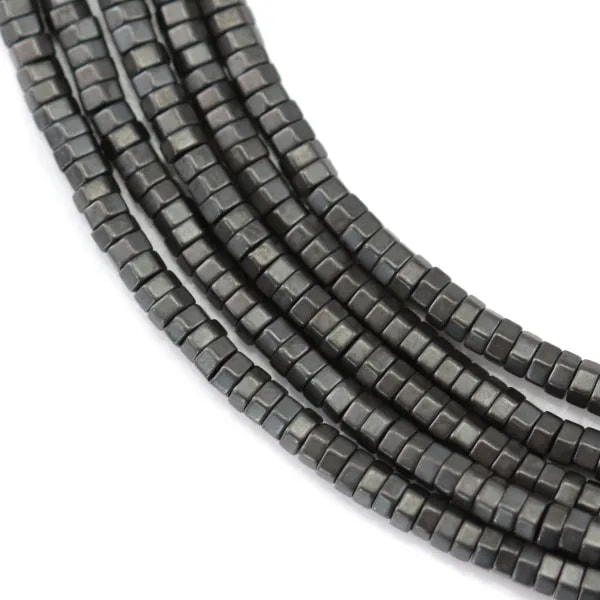 Hématite mate ecrou 2x1mm x 40cm