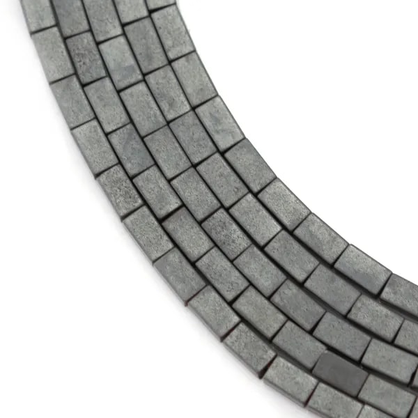 Hématite mate rectangle 2x4mm x 40cm
