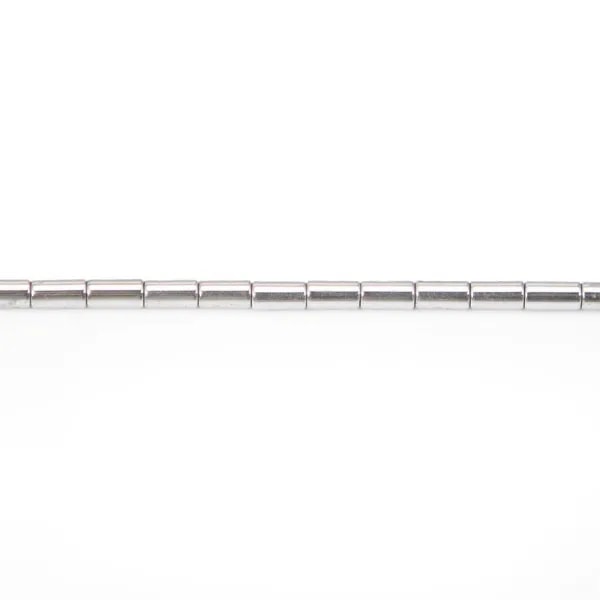 Hématite argenté tube 2x4mm x 40cm 