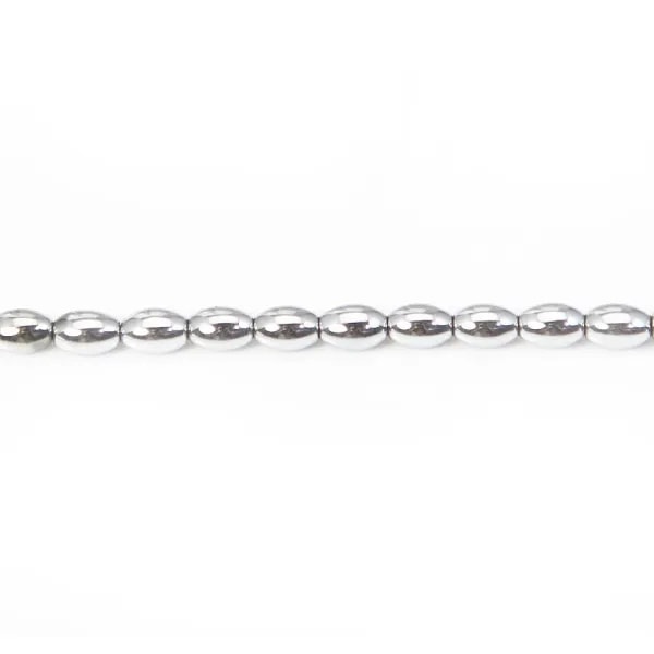 Hématite argenté tonnelet 3x5mm x 40cm 
