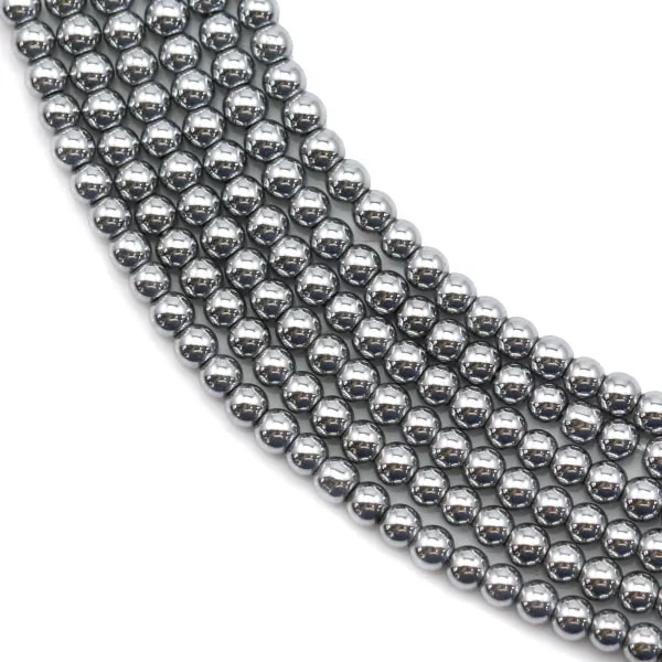 Hématite silver plated round 2mm x40cm