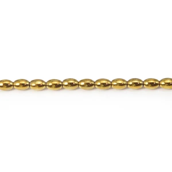 Hématite dorée tonnelet 3x5mm x 40cm 