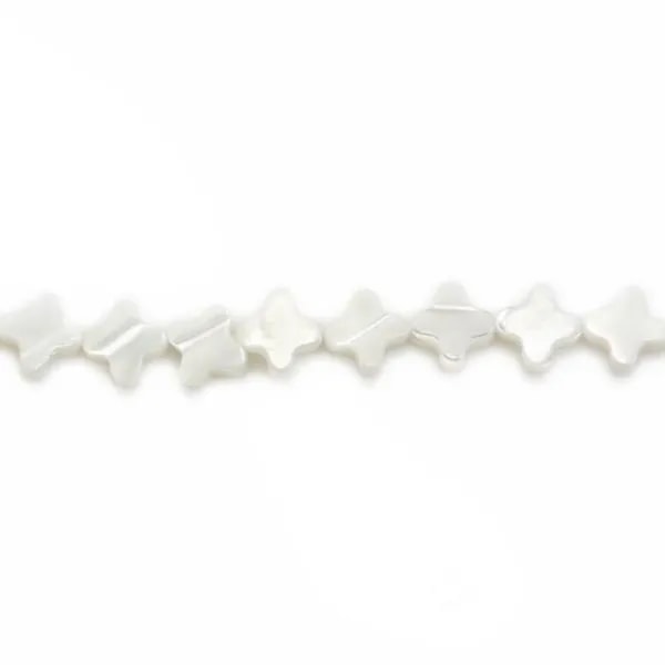 Nacre blanche trèfle 6mm x 4 pcs