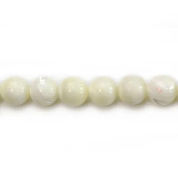 Nacre blanche en boule 10mm x 4pcs