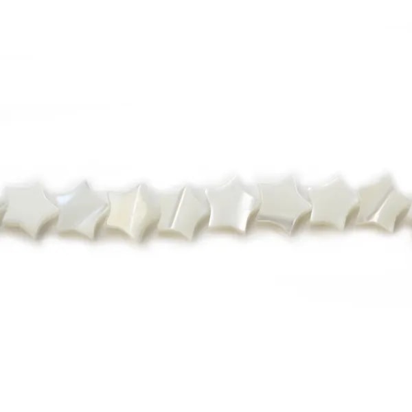 Nacre Blanche en Forme d'Etoile 6mm x 10 pcs