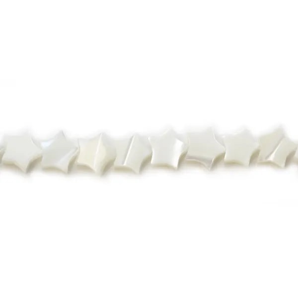 Nacre blanche en forme d'étoile 8mm x 4pcs