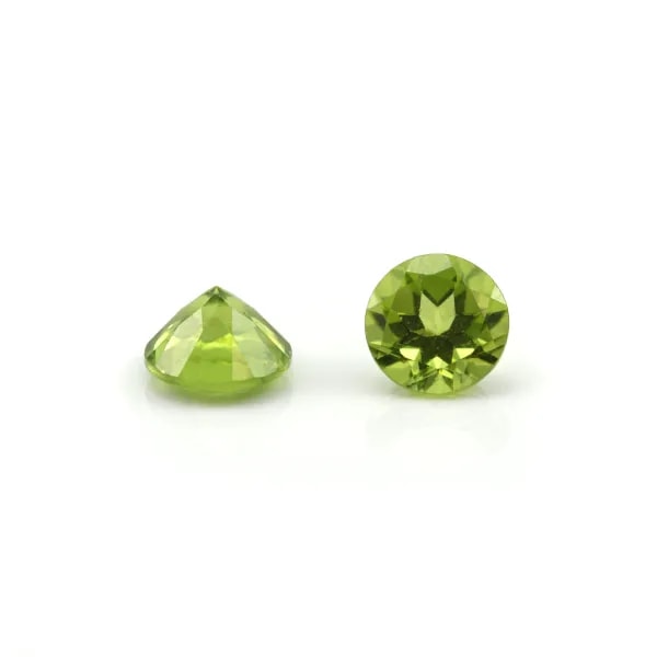 Péridot à sertir, taille brillant rond 8mm x 1pc