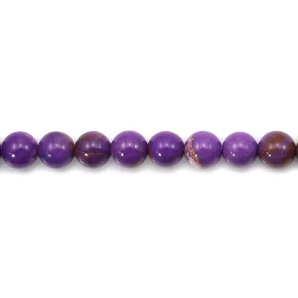 Phosphosiderite violet clair, de forme ronde, 8mm x 39cm
