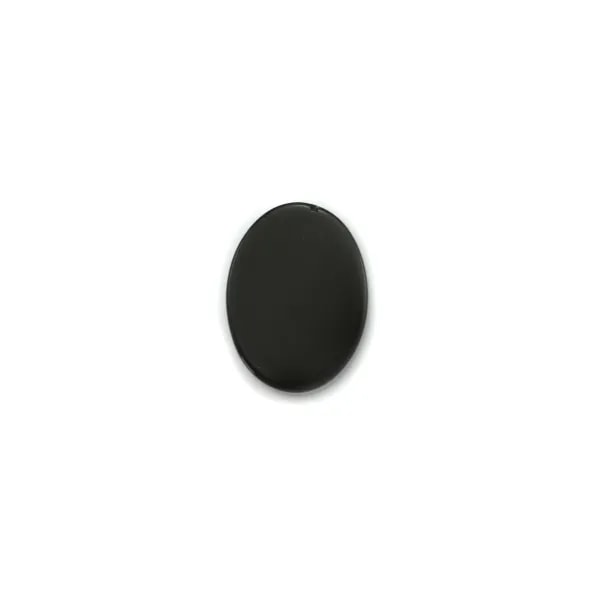 Cabochon Onyx noir ovale plat 10x14mm x 2pcs
