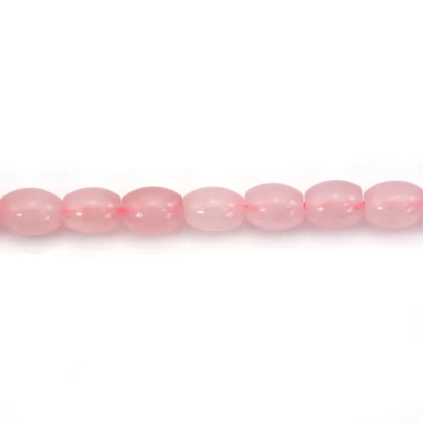 Quartz rose tonnelet 7x9mm x 4pcs