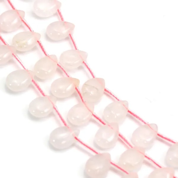 Cuarzo rosa gota plana 8x12mm x 44cm (33pcs)