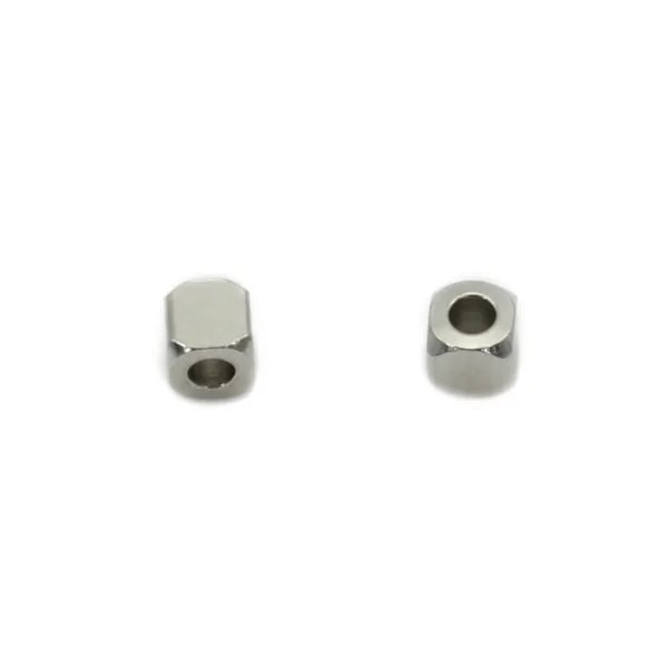 Perle cube facetté 3mm en Acier Inox x 10pcs