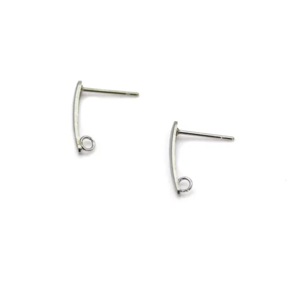 Crochet d'oreille anneau ouvert en Acier Inox 15mm x 4pcs