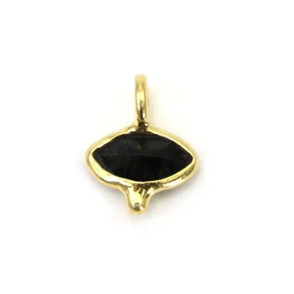 Breloque en Onyx oeil facetté 7x9mm x 1pc