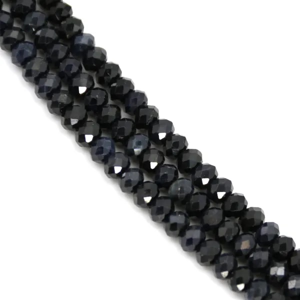 Saphir Rondelle facettée 3x4mm x 40cm