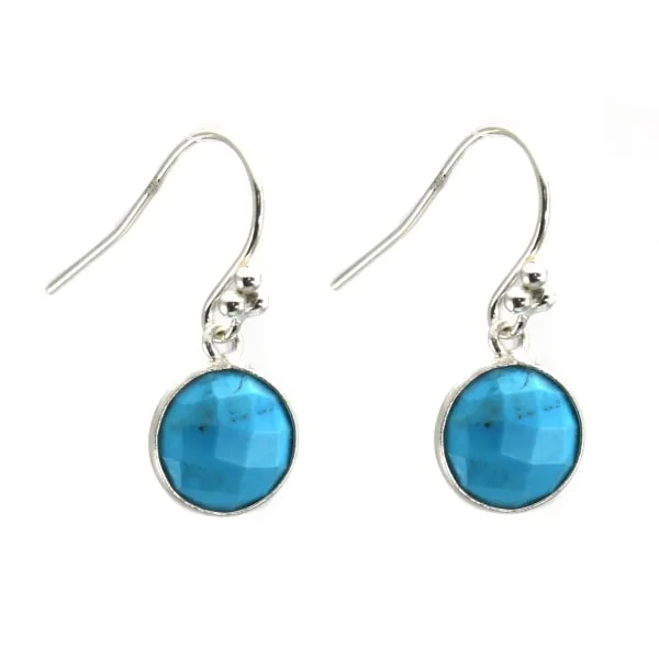 Orecchini in argento 925 Turchese ricostituito rotondo set x 2pz