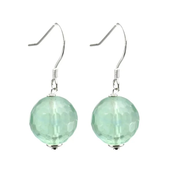 Boucles d'oreilles : fluorite & argent 925 12mm x 2pcs 