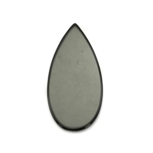 Agate noir goutte plat 15x30mm