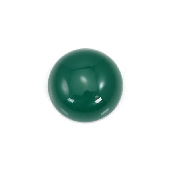 Cabochon green agate round 10mm x 2pcs