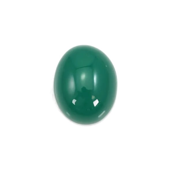 Cabochon agate vert ovale 8x10mm x 4pcs