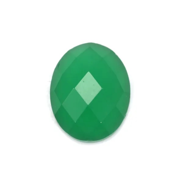 Cabochon green agate oval 10x14mm x 2pcs