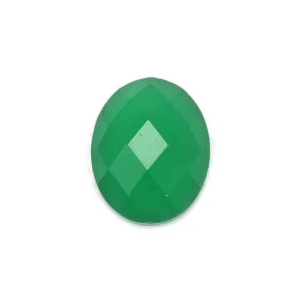 Cabochon green agate oval 7x9mm x 4pcs