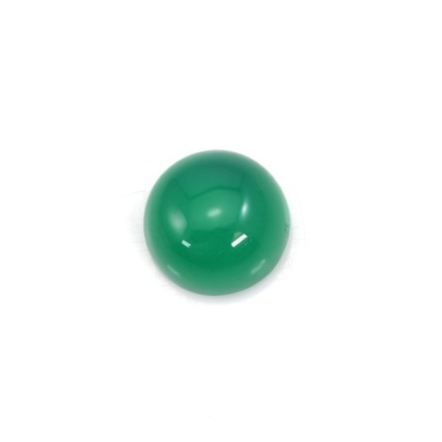 Cabochon green agate round 6mm x 4pcs