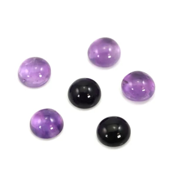 Cabochon amethyste rond 8mm x 1pc