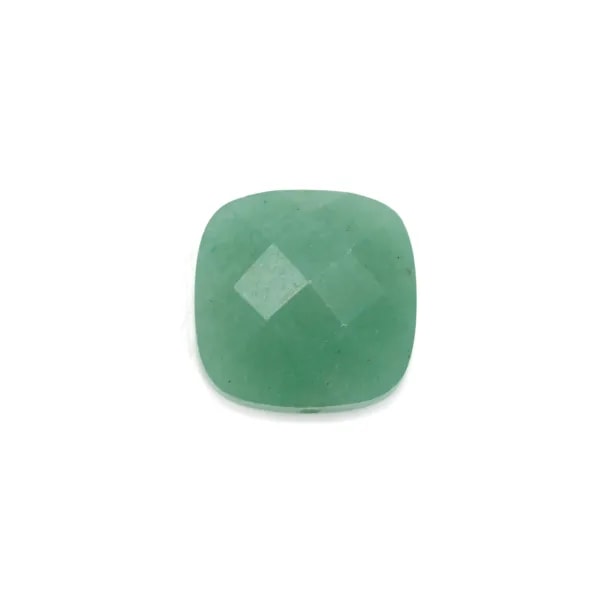 Cabochon aventurine faceted square 14mm x 1pc