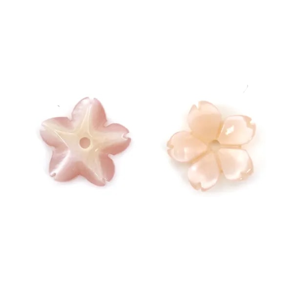 Nacre rose en fleur à 5 pétales 8mm x 1pc