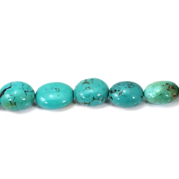 Turquoise ovale 22-28x27-35mm  x 40cm