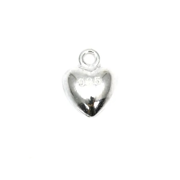 Bracelet charm silver heart 925 5x8mm x 2pcs