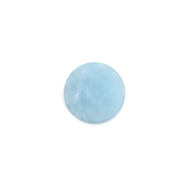 Cabochon d'aigue marine, de forme ronde plat , 10mm x 1pc
